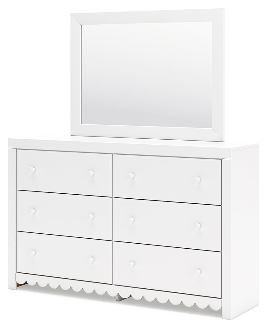 Mollviney Full Panel Bed, Dresser and Mirror