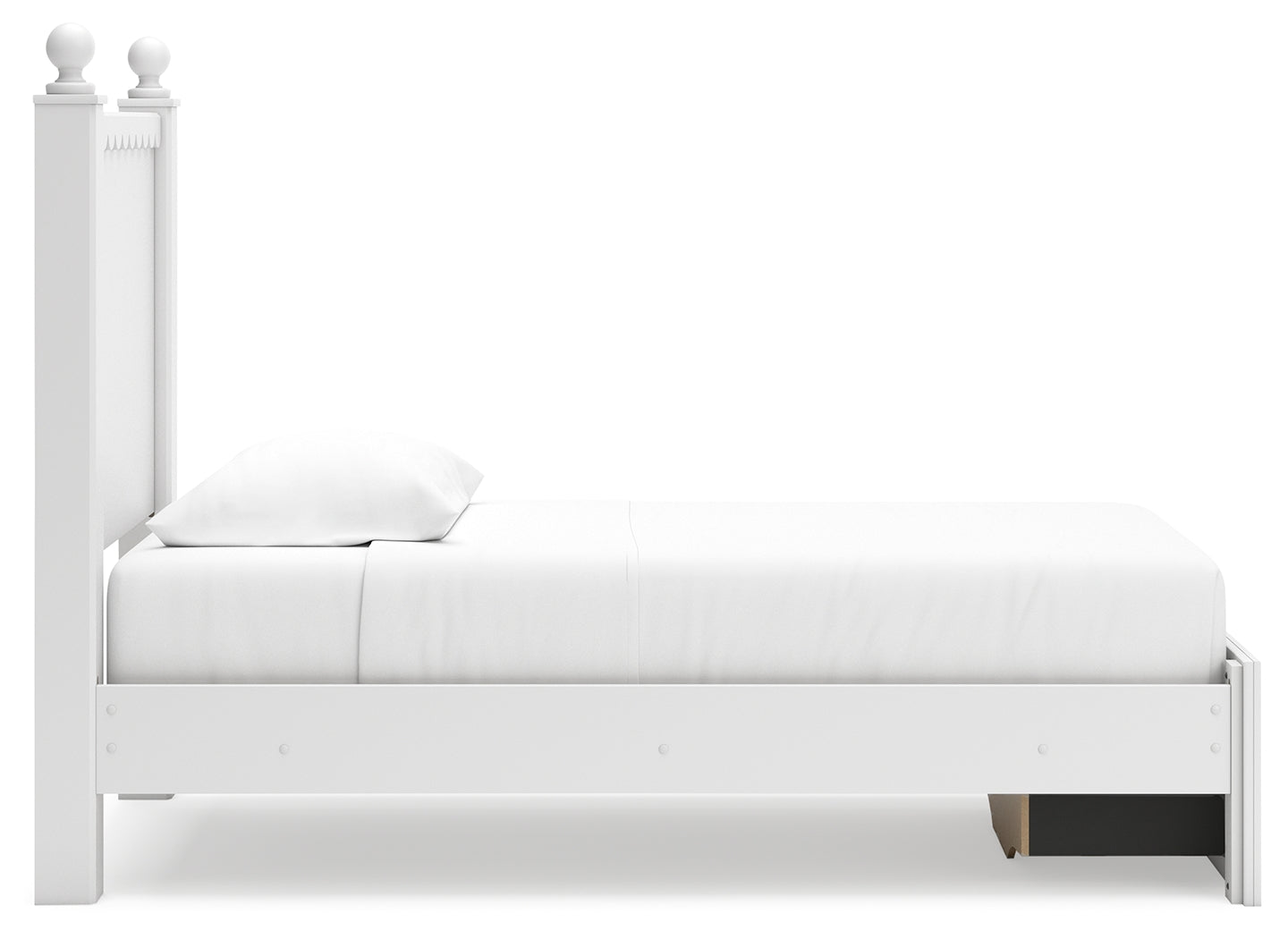 Mollviney Twin Panel Storage Bed, Dresser and Mirror