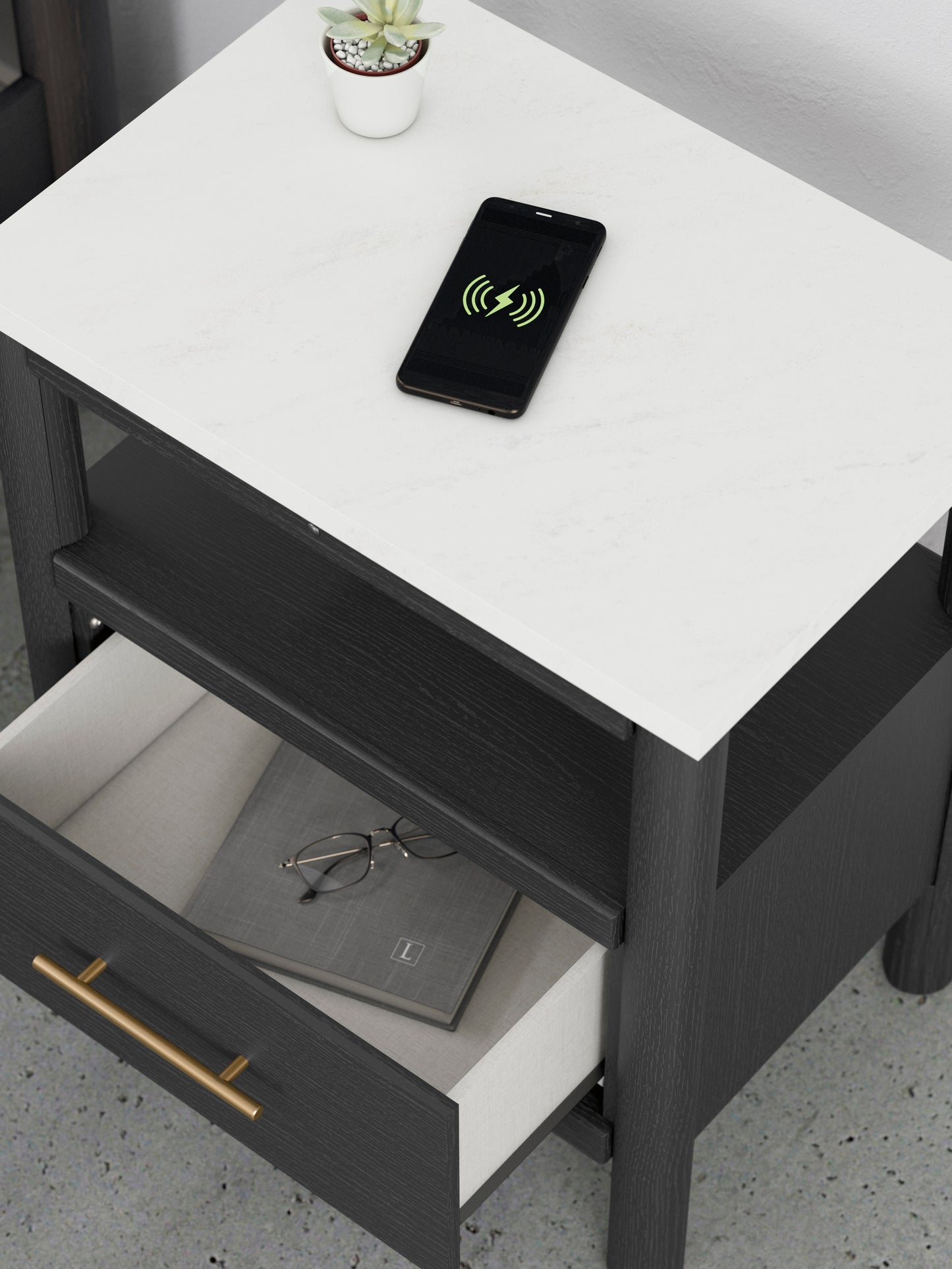 Cadmori King Panel Bed, Dresser, Mirror and Nightstand