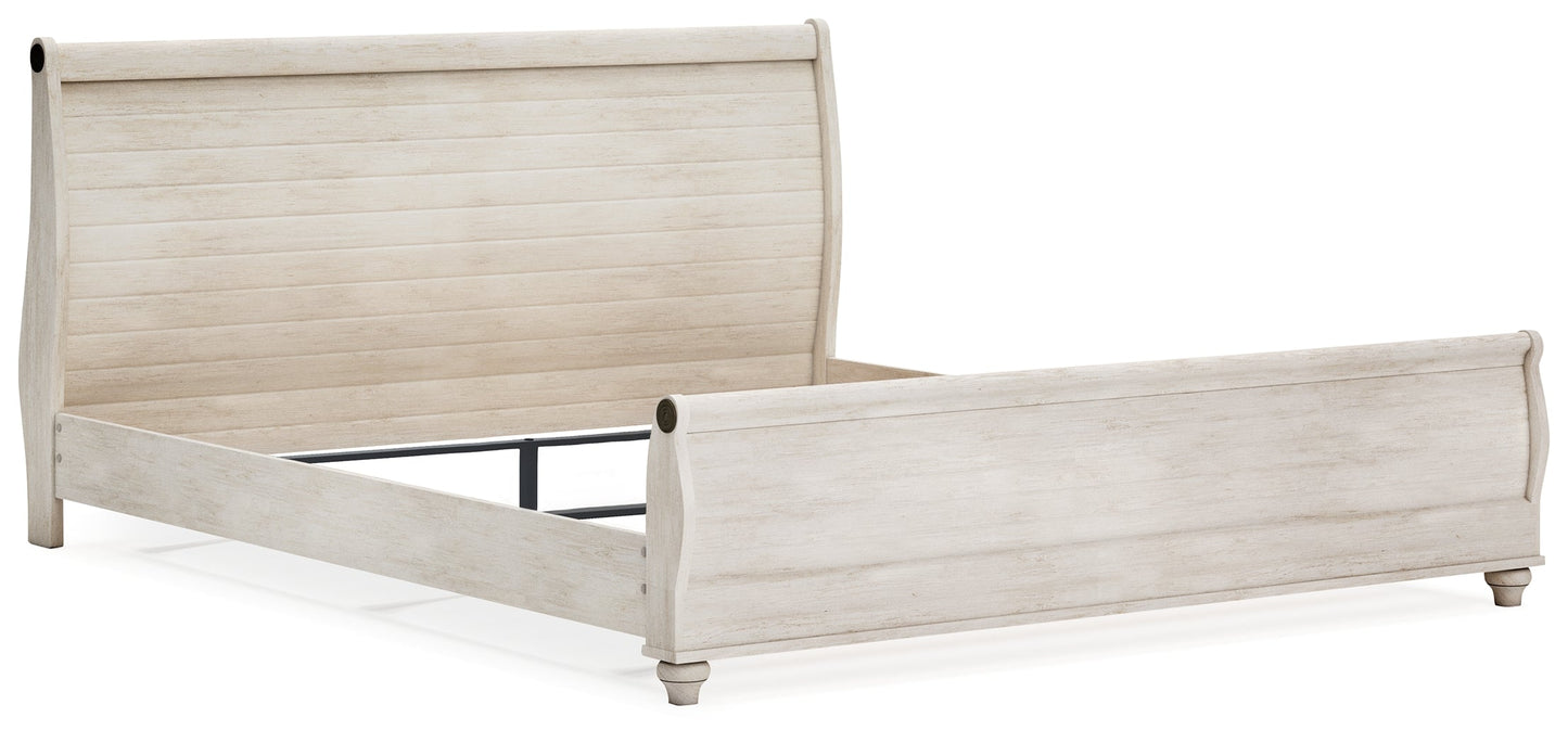 Willowton Queen Sleigh Bed, Dresser, Mirror, Chest and Nightstand