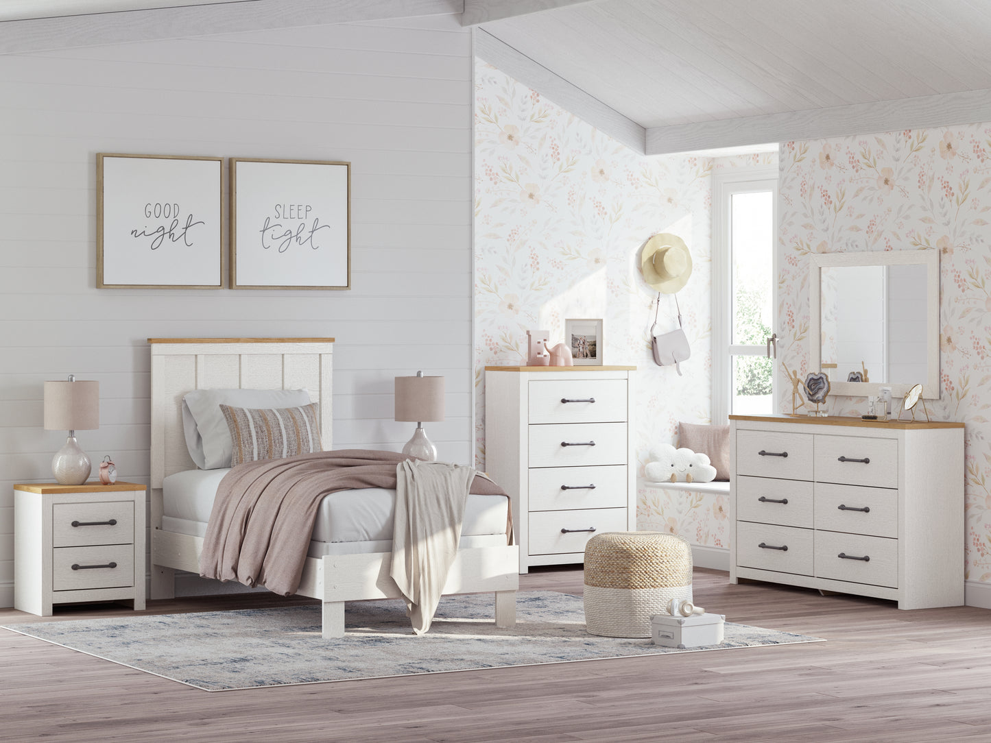 Linnocreek Twin Panel Headboard, Dresser and Mirror
