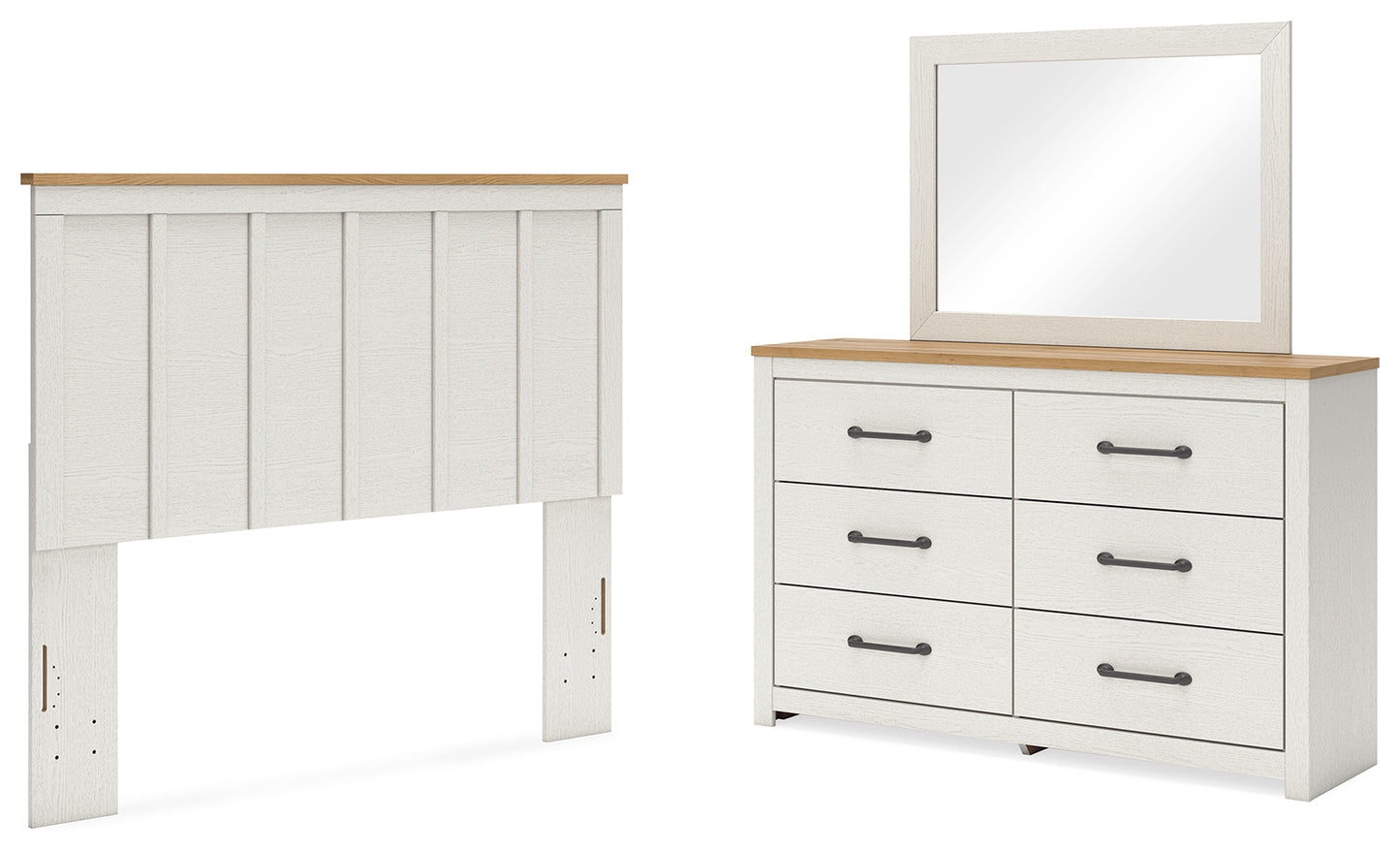 Linnocreek Queen Panel Headboard, Dresser and Mirror