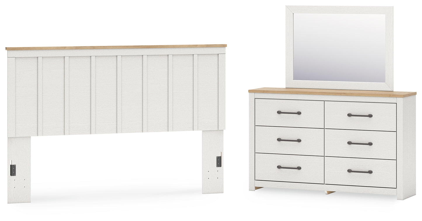 Linnocreek King Panel Headboard, Dresser and Mirror