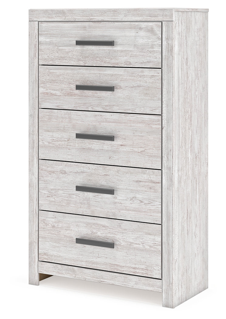 Cayboni King Panel Bed, Dresser, Mirror, Chest and 2 Nightstands