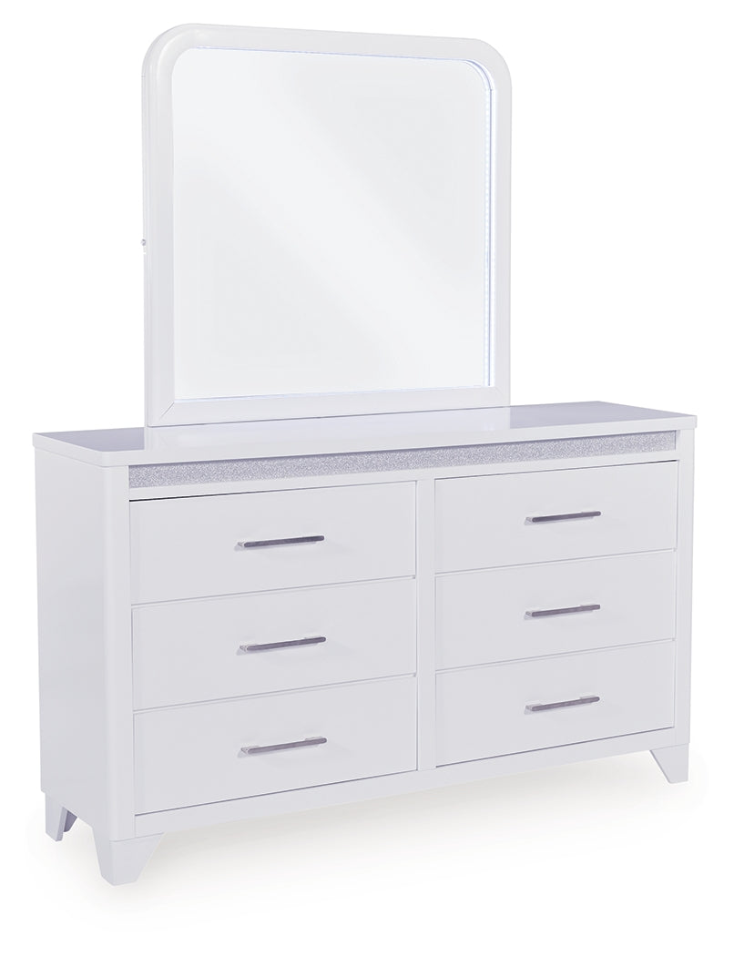 Jarlee King Panel Bed, Dresser, Mirror and Nightstand