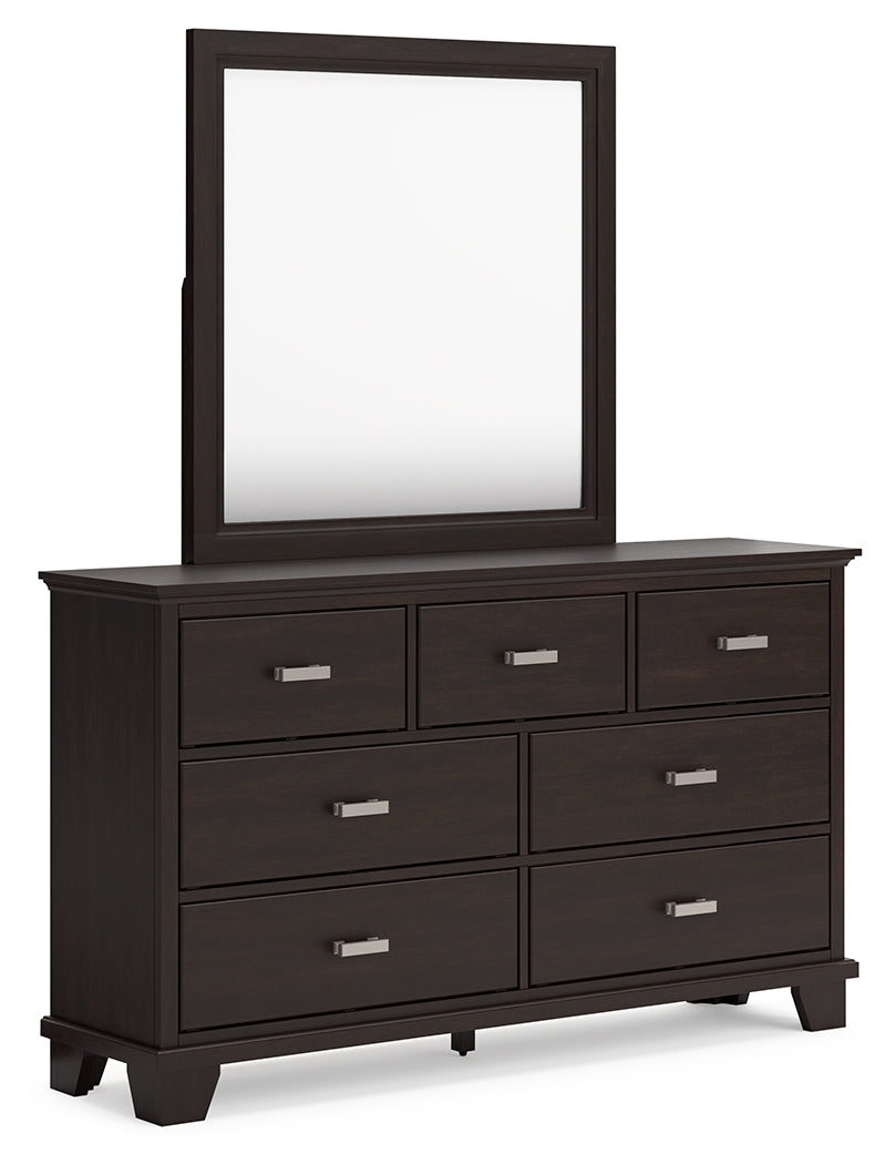Covetown King Panel Bed, Dresser and Mirror