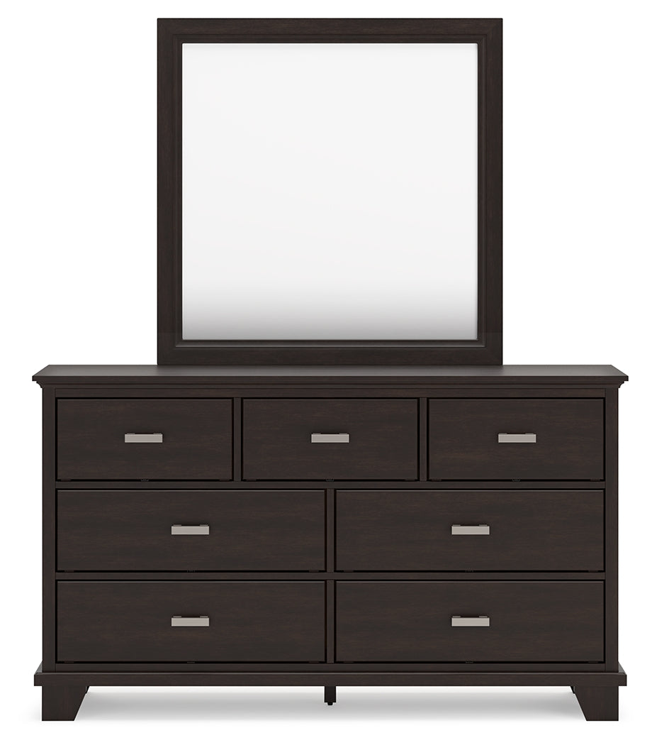 Covetown King Panel Bed, Dresser and Mirror