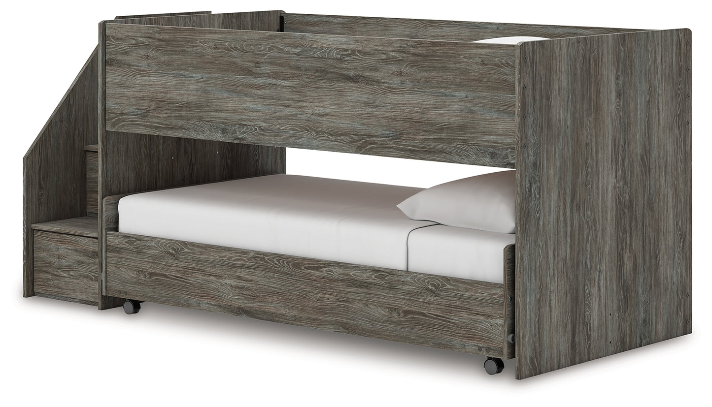 Frandern Twin Over Twin Loft Bed and Mattresses