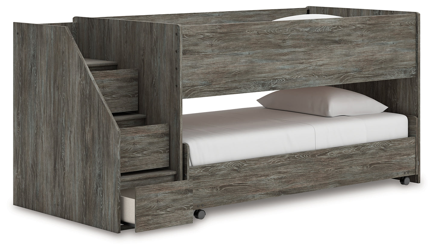 Frandern Twin Over Twin Loft Bed and Mattresses