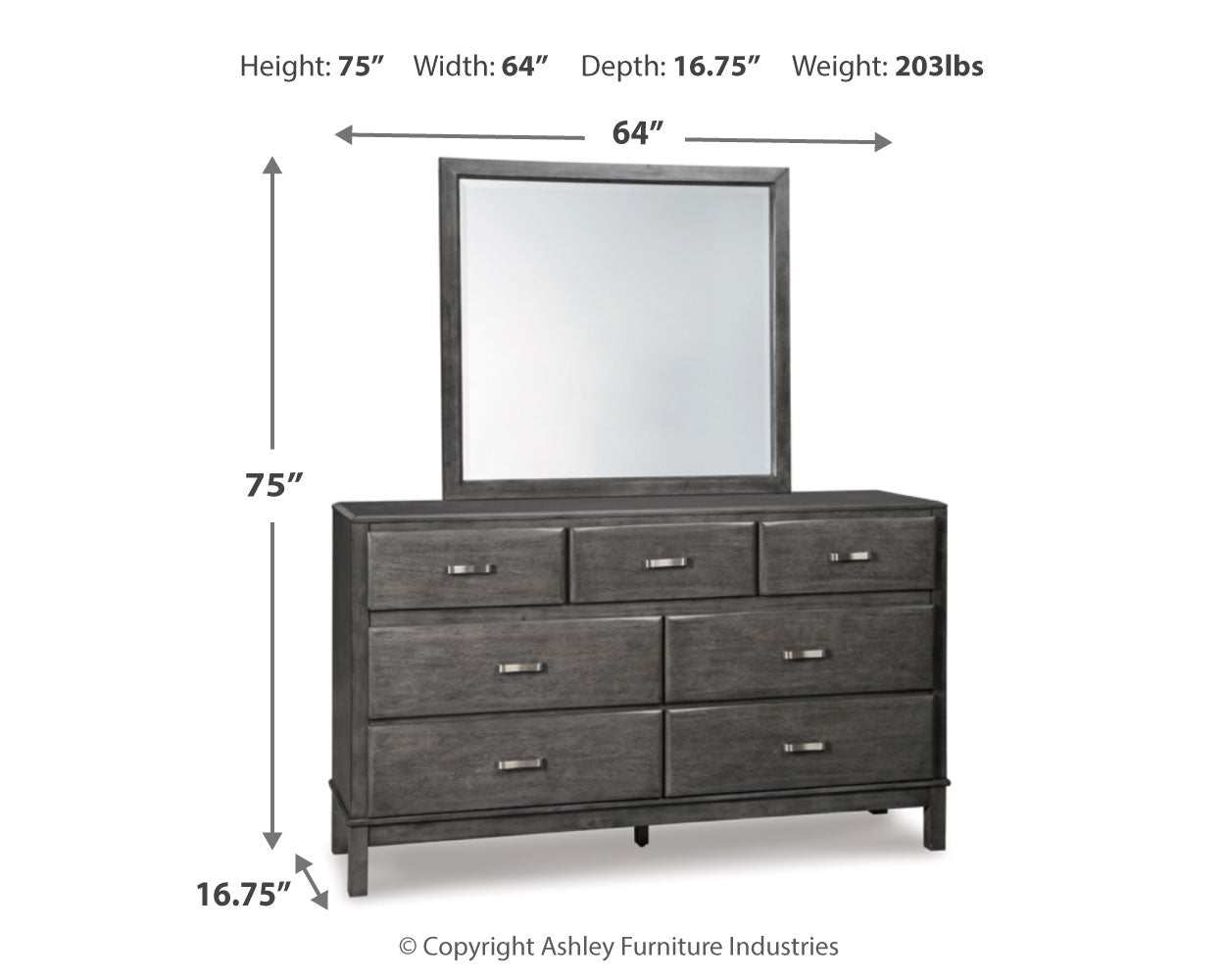 Caitbrook Queen Storage Bed, Dresser, Mirror, Chest and 2 Nightstands