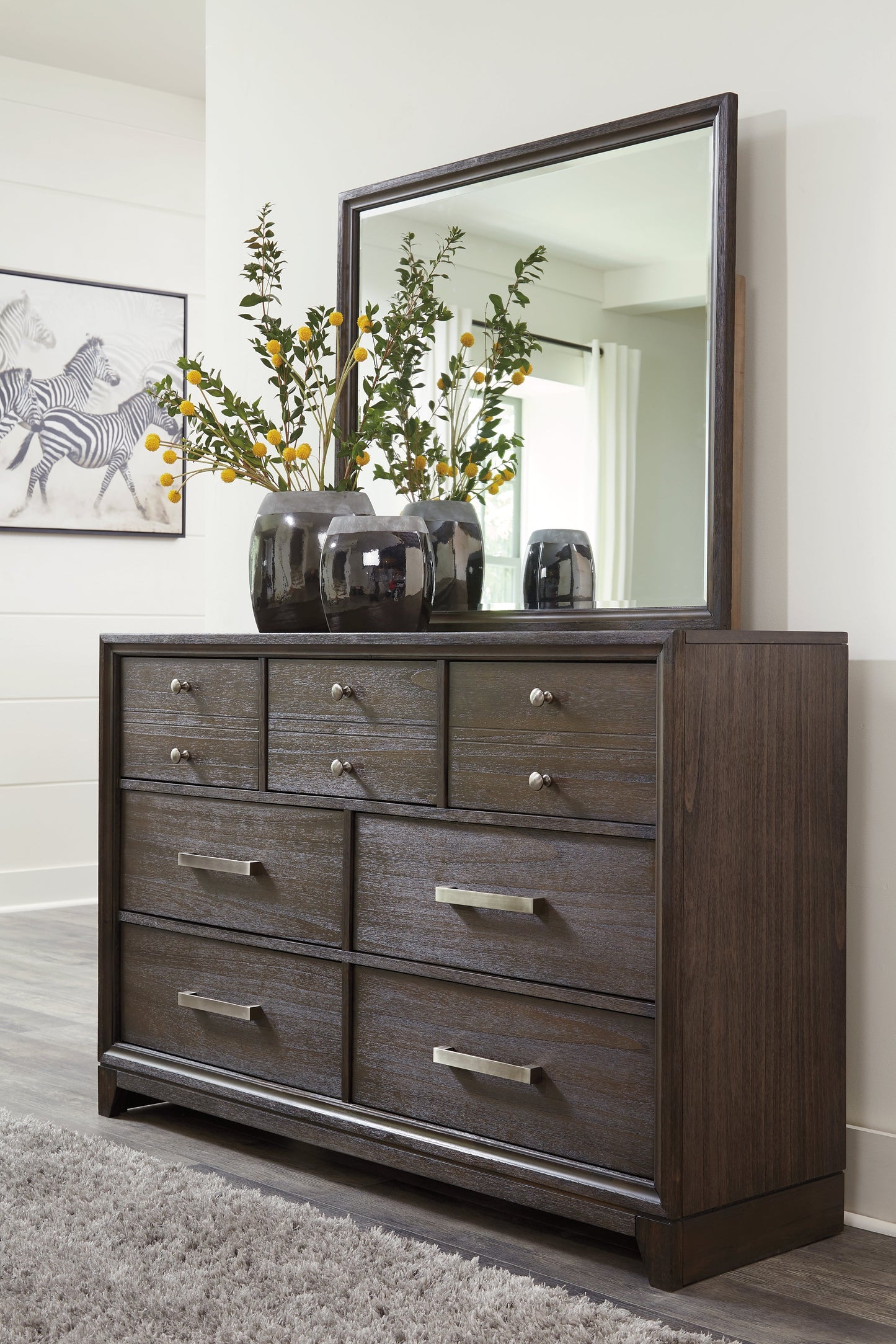 Caitbrook Queen Storage Bed, Dresser, Mirror, Chest and 2 Nightstands