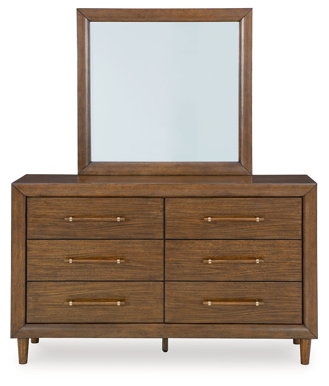 Lyncott Queen Upholstered Bed, Dresser and Mirror