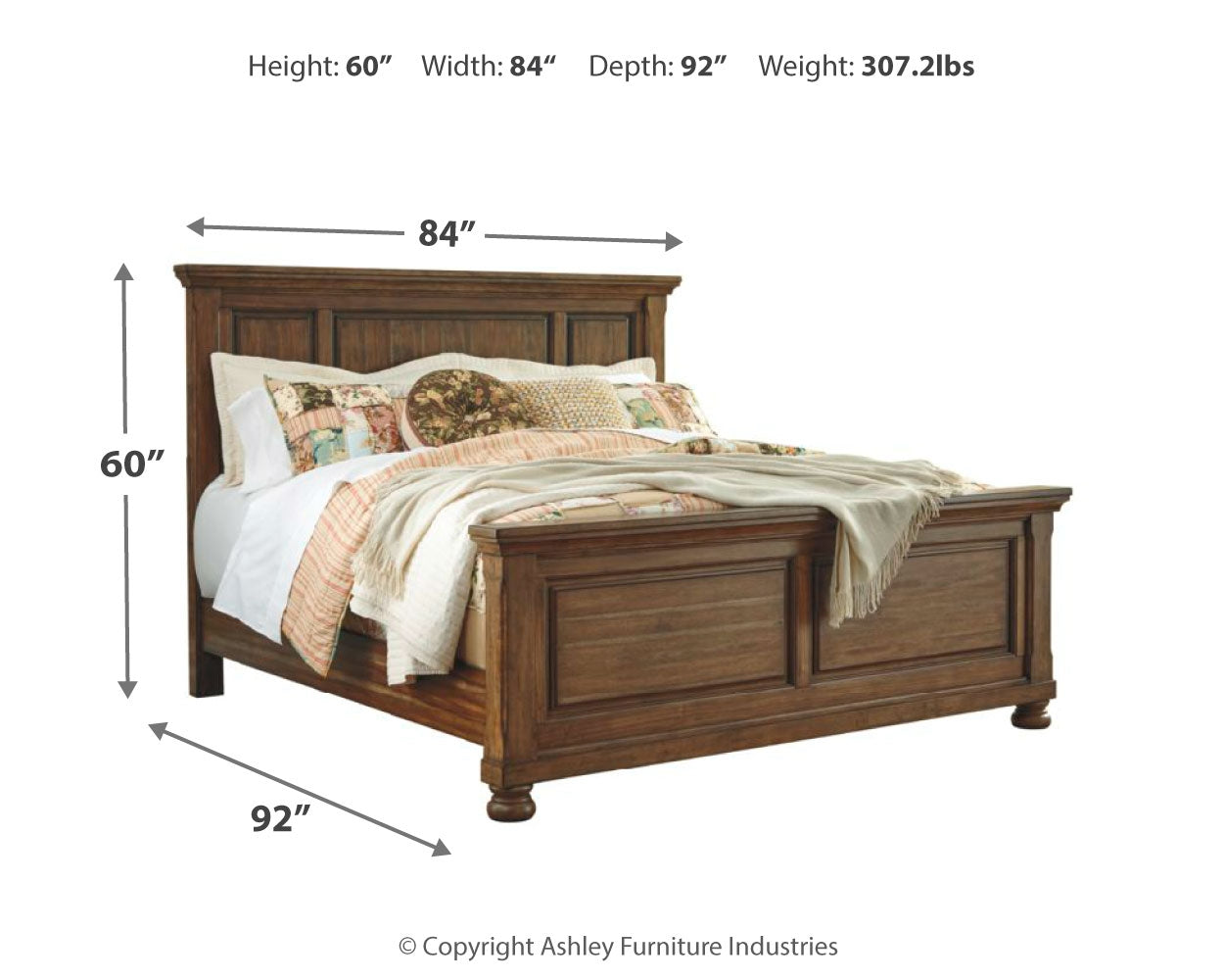 Flynnter King Panel Bed, Dresser, Mirror, and Nightstand