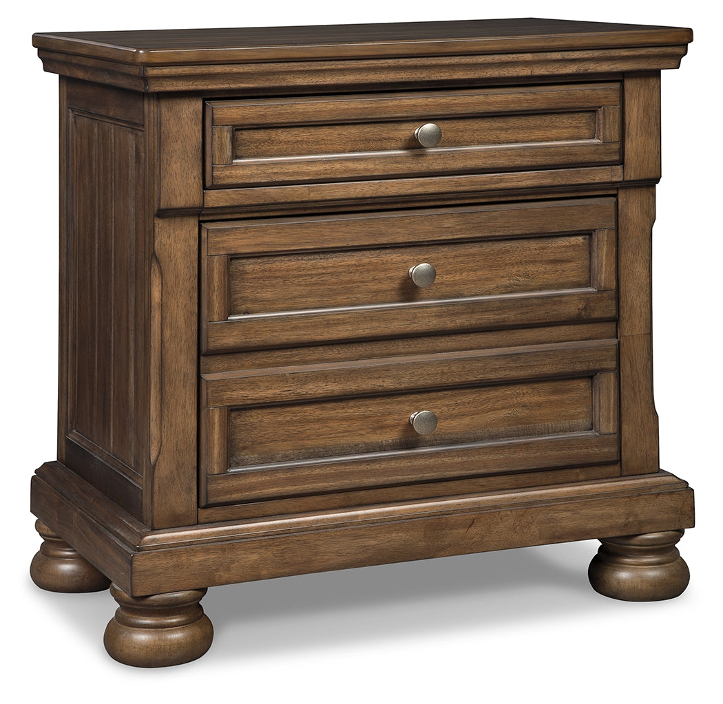 Flynnter King Panel Bed, Dresser, Mirror, and Nightstand