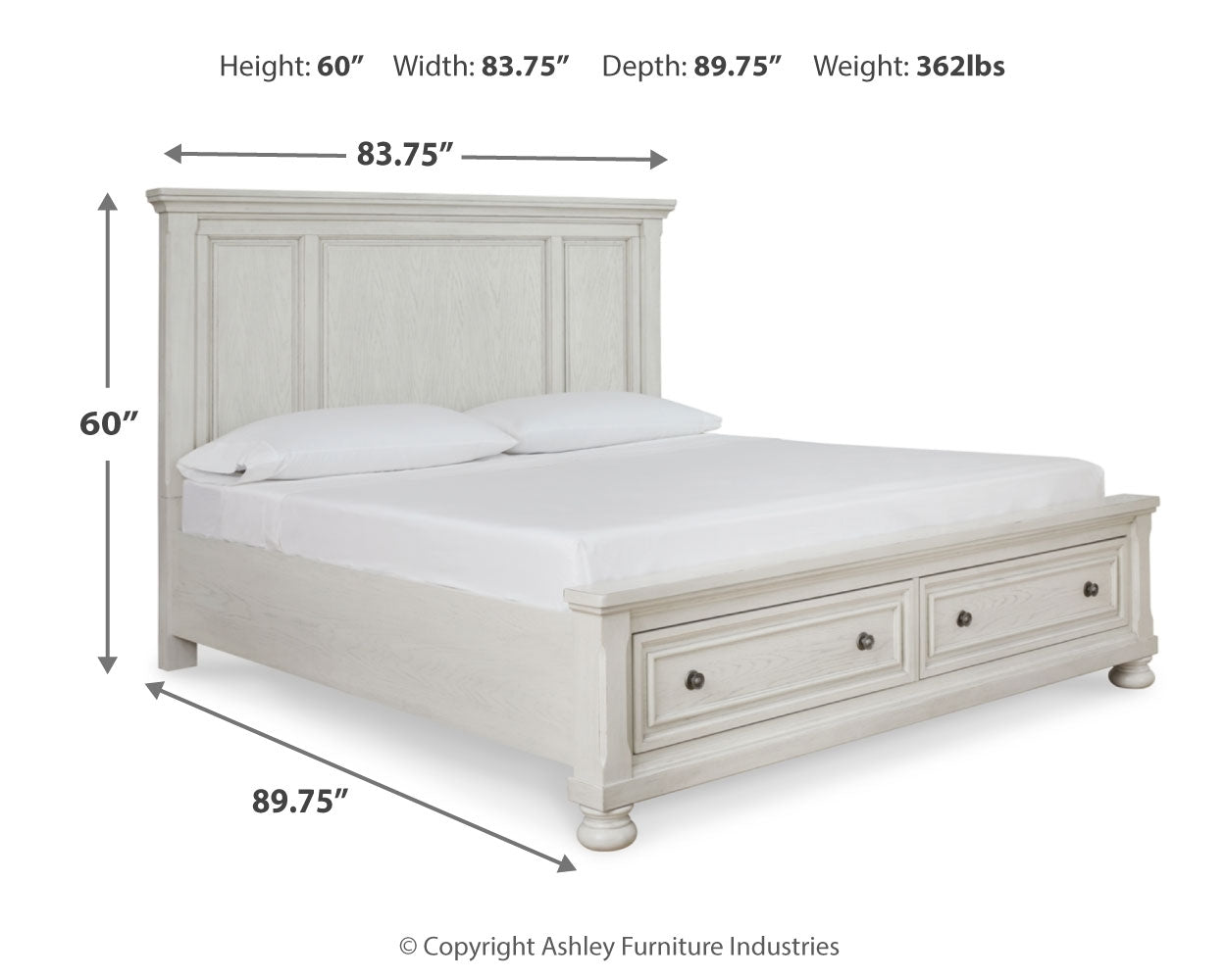 Robbinsdale King Storage Bed and 2 Nightstands