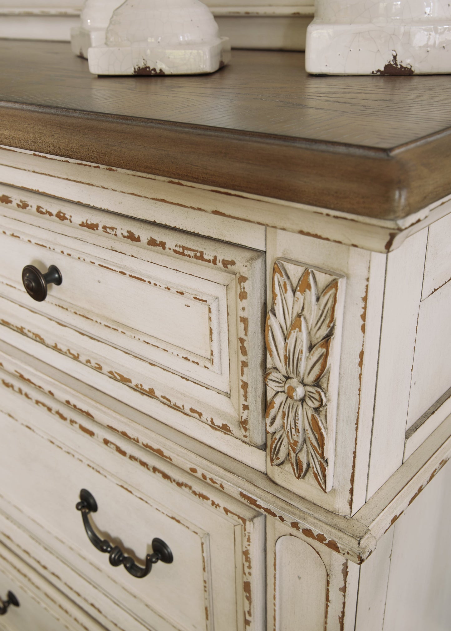 Realyn King Storage Bed, Dresser and Nightstand