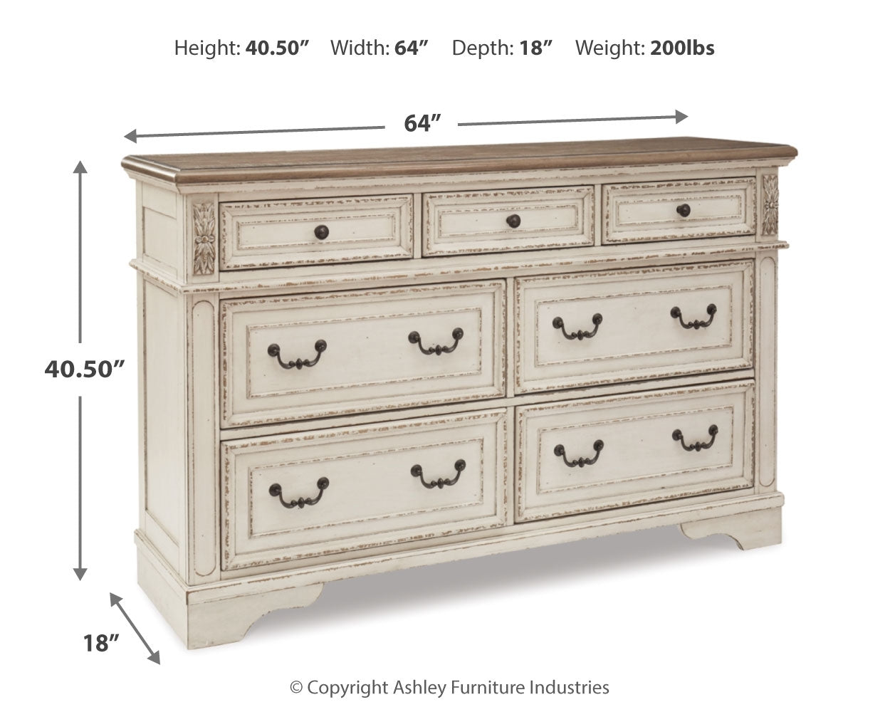 Realyn Full Panel Bed, Dresser and Chest
