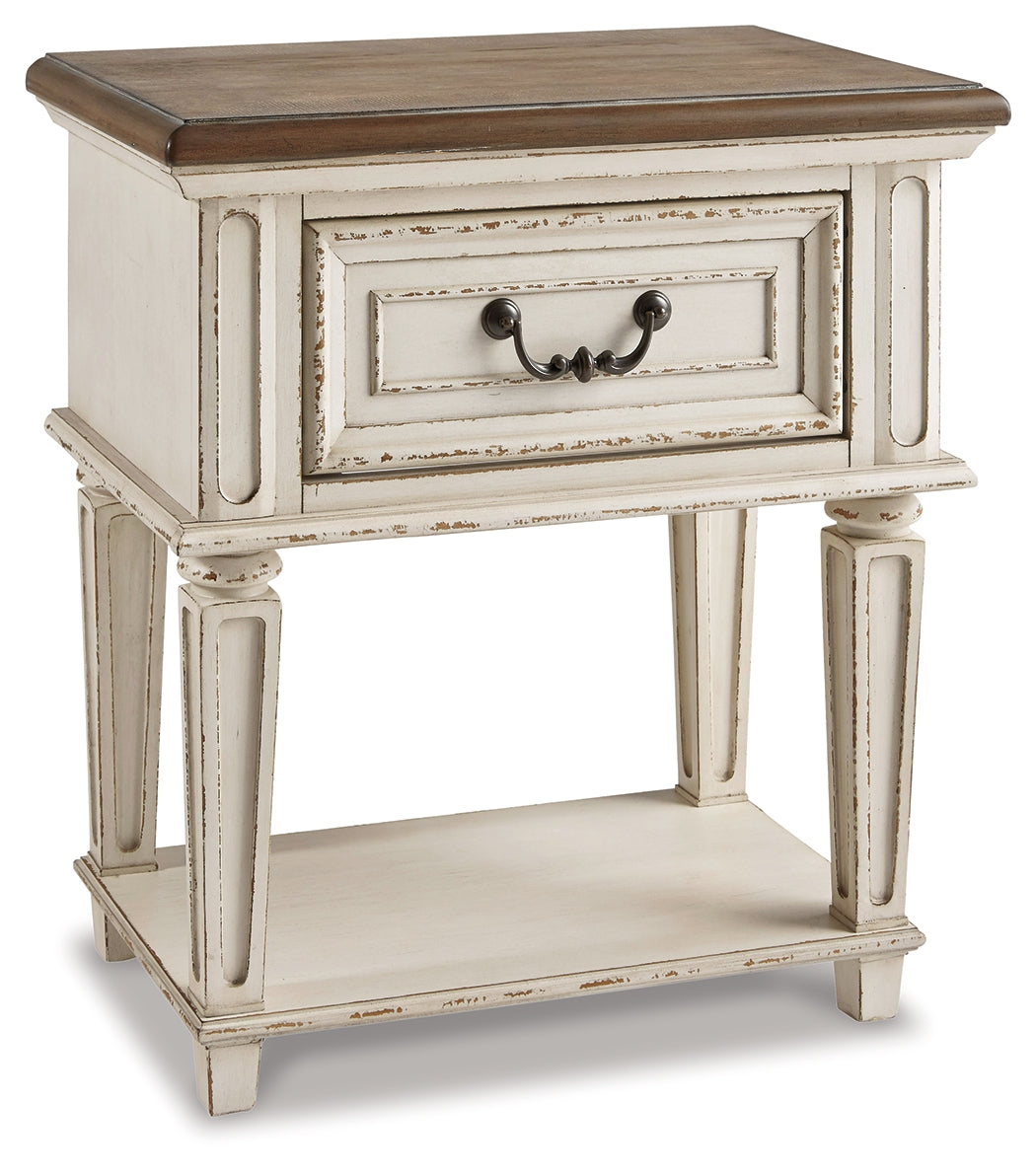 Realyn King Storage Bed, Dresser and Nightstand