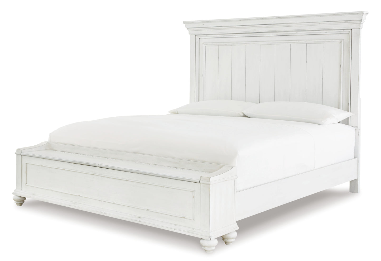 Kanwyn King Panel Bed with Storage, Dresser and Mirror