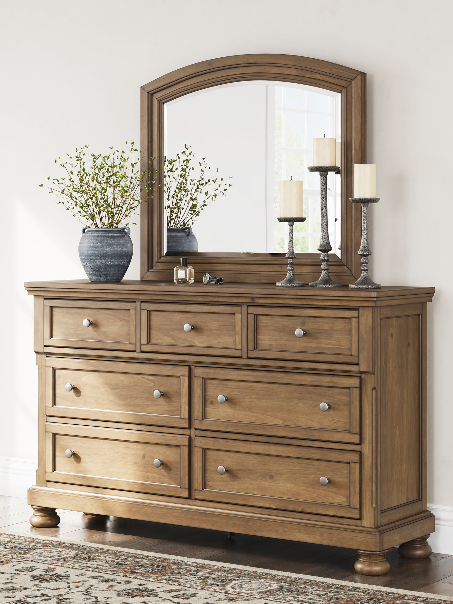 Feddinger King Panel Storage Bed, Dresser, Mirror, Chest and Nightstand