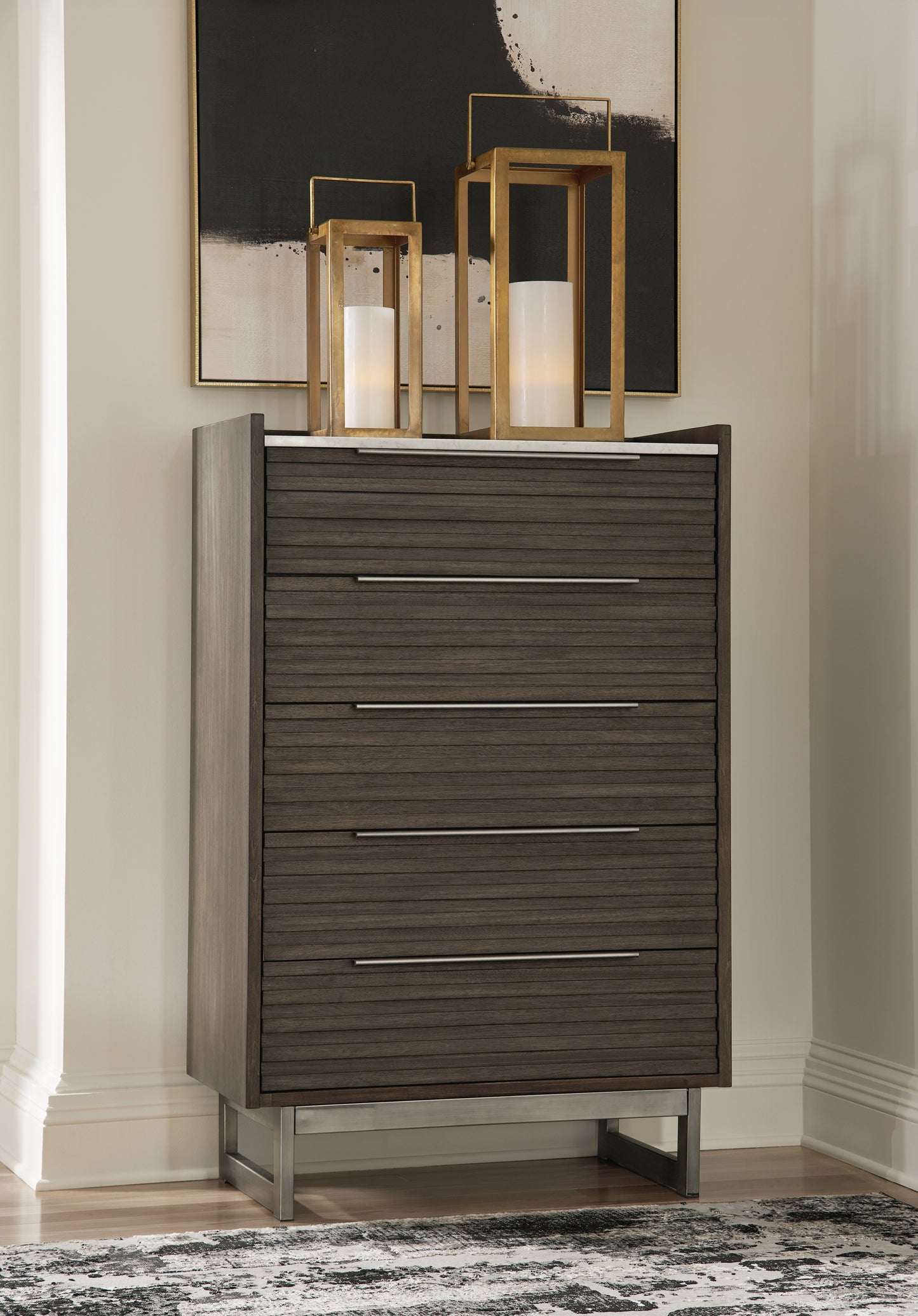 Arkenton King Panel Bed, Dresser, Mirror, Chest and 2 Nightstands
