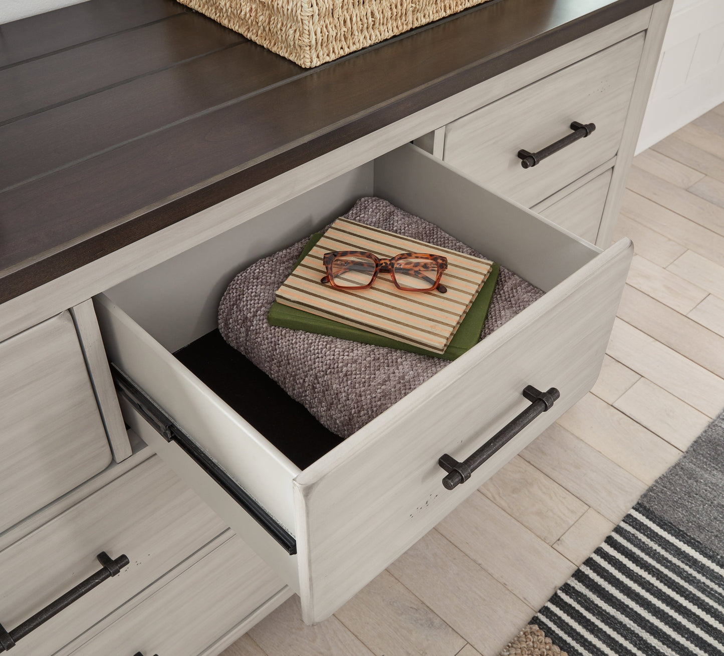 Darborn California King Panel Bed, Dresser and Mirror