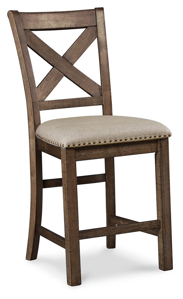 Moriville Counter Height Dining Table with 4 Barstools and Bench