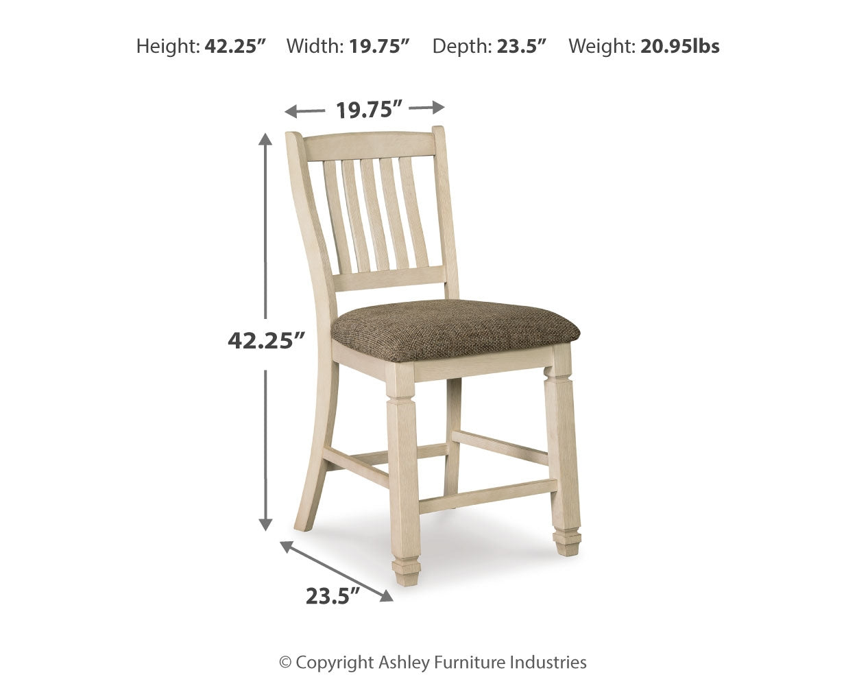 Bolanburg Counter Height Dining Table with 6 Barstools