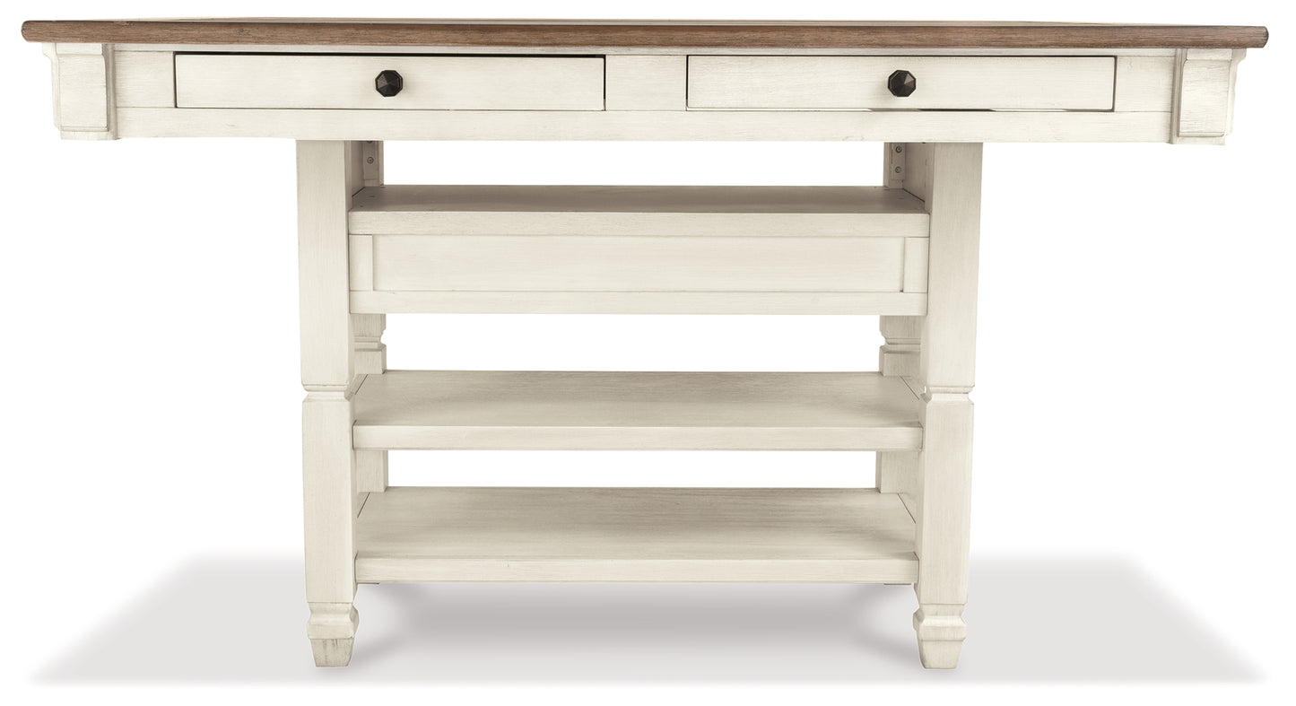 Bolanburg Counter Height Table with 6 Barstools, Server and Display Cabinet