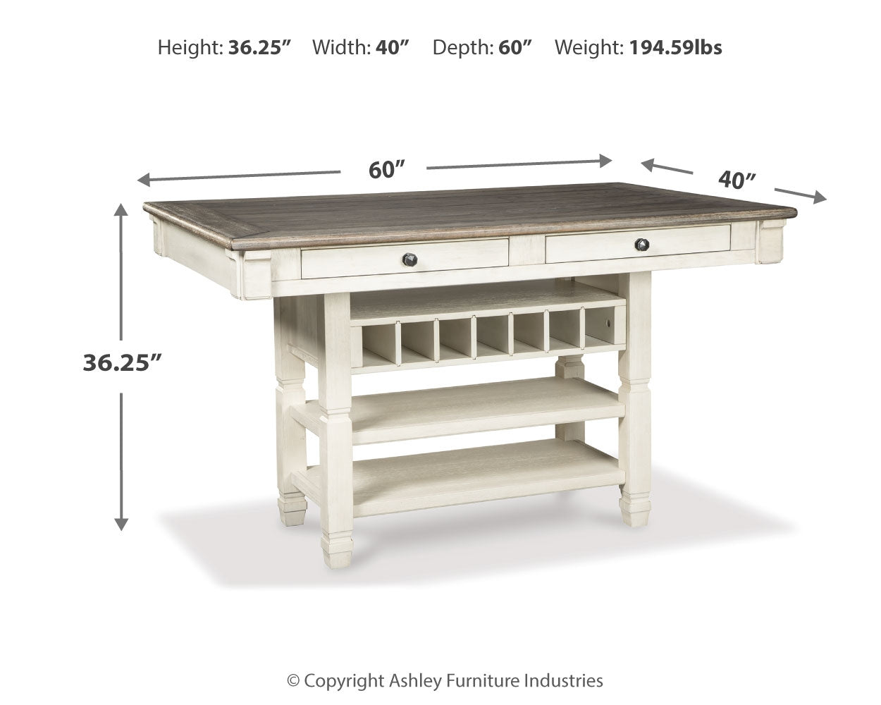 Bolanburg Counter Height Dining Table with 6 Barstools