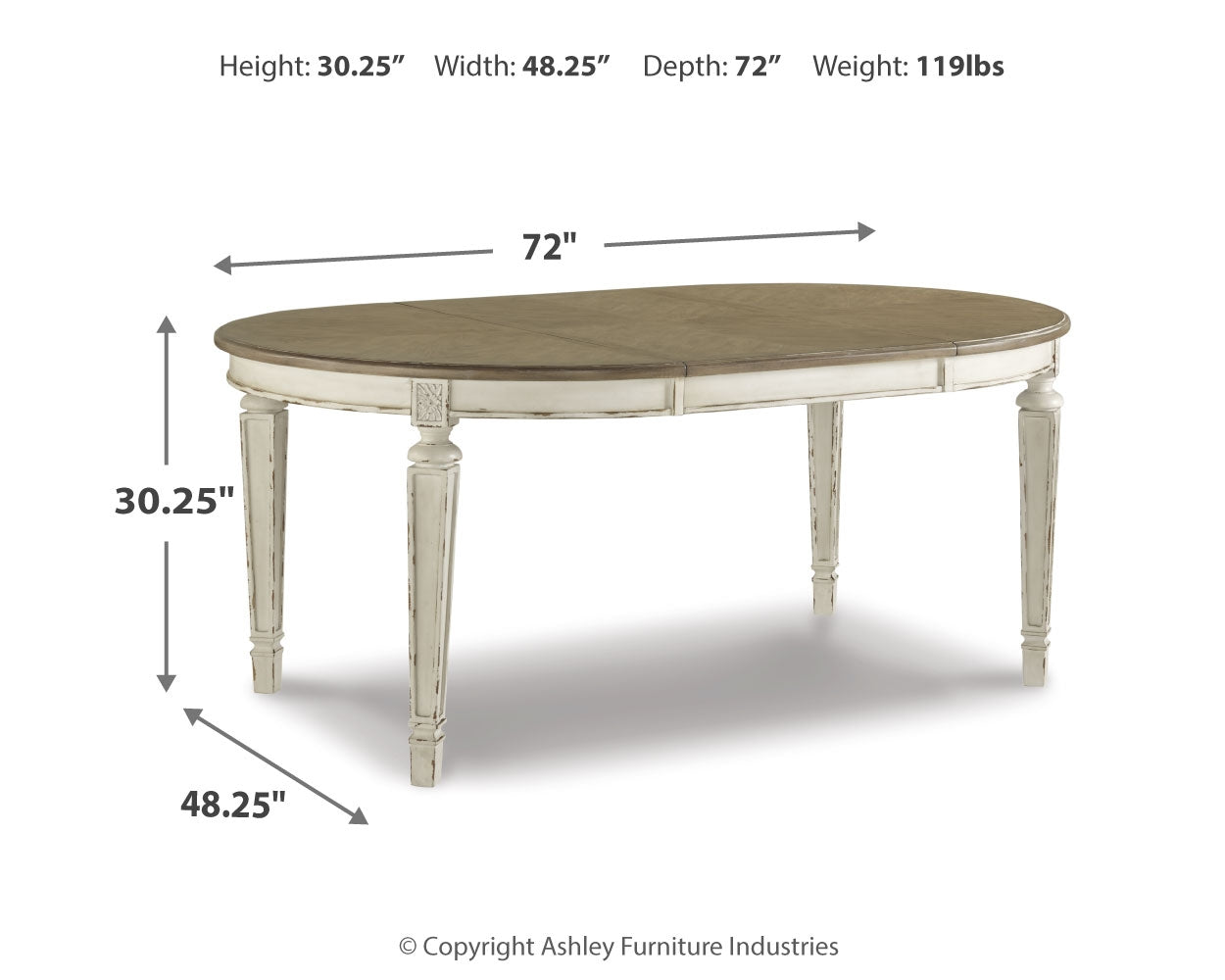 Realyn Dining Table and 6 Chairs