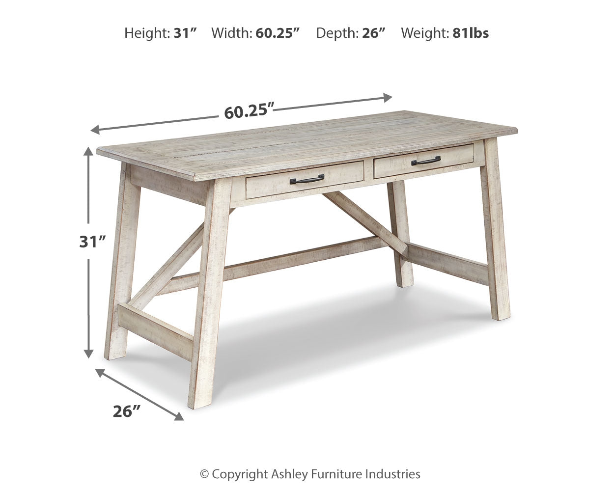 Carynhurst 60" Home Office Desk