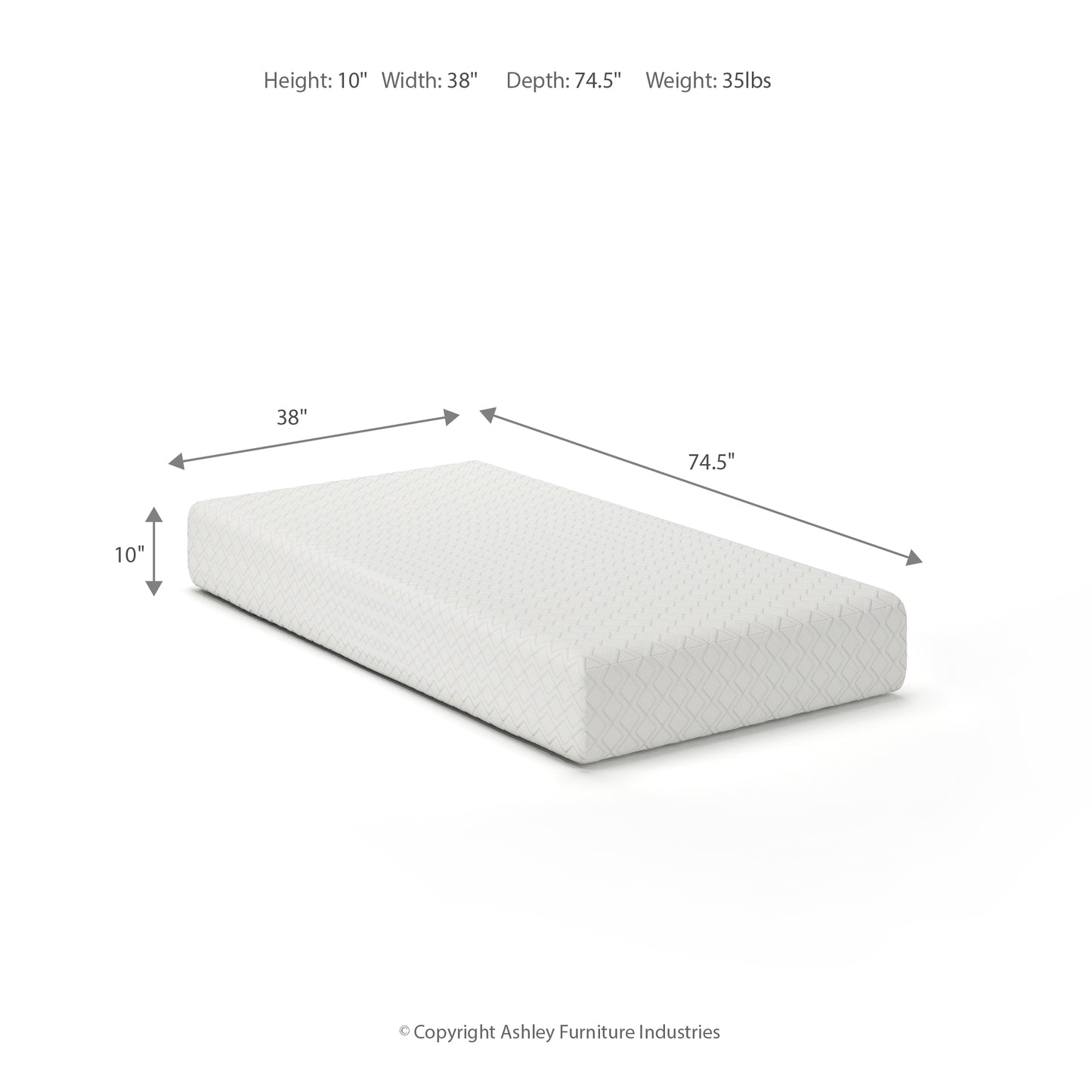10 Inch Chime Memory Foam Twin Mattress in a Box