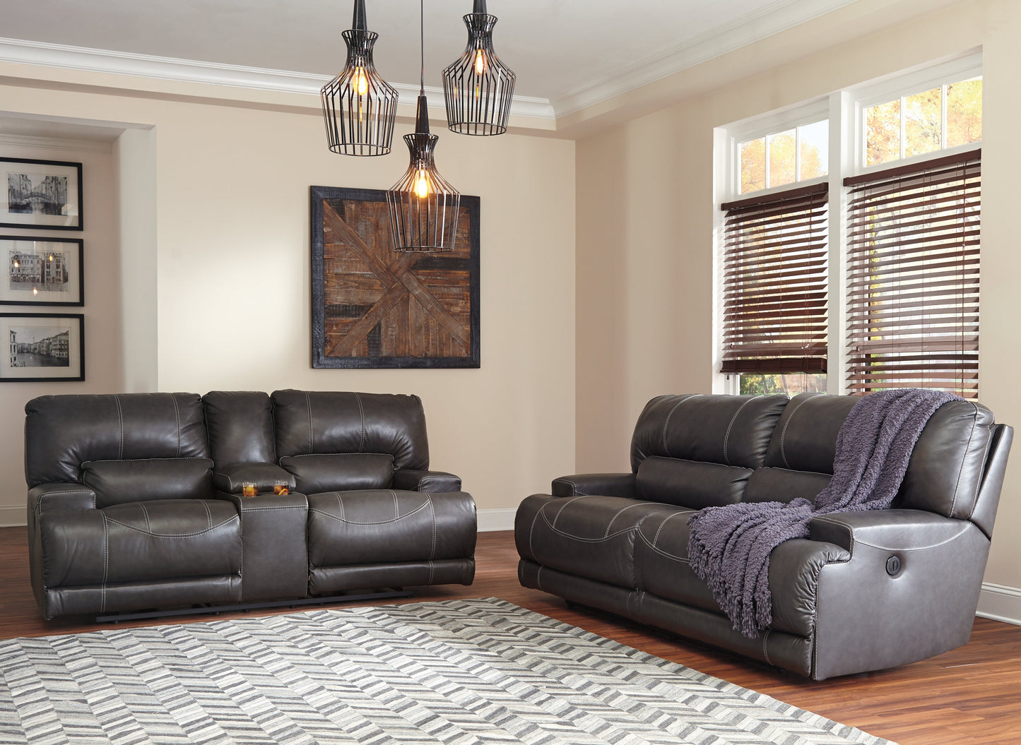 McCaskill Power Reclining Sofa and Loveseat