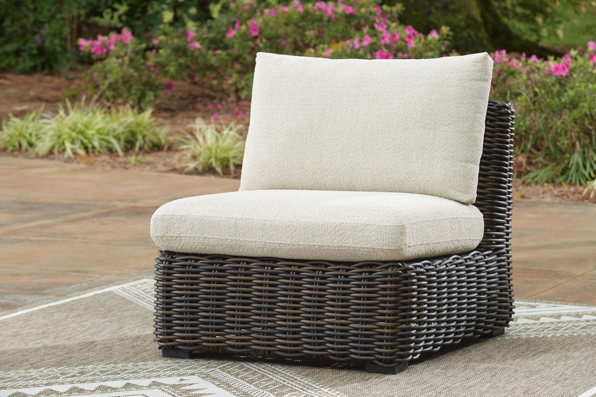 Kimora - 3-Piece Outdoor Sectional - Beige / Dark Brown