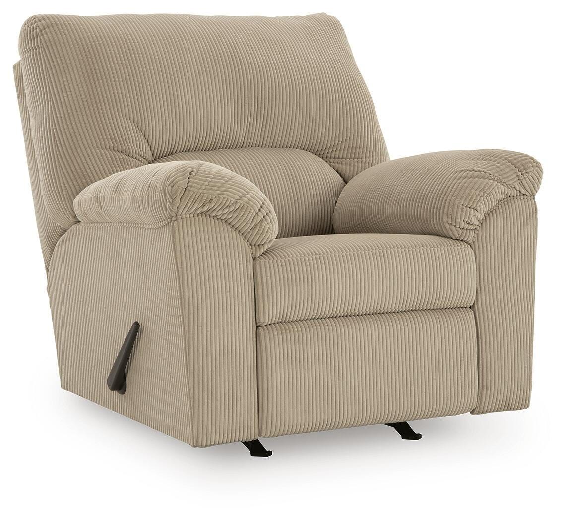 SimpleJoy - Rocker Recliner - Sand - Fabric