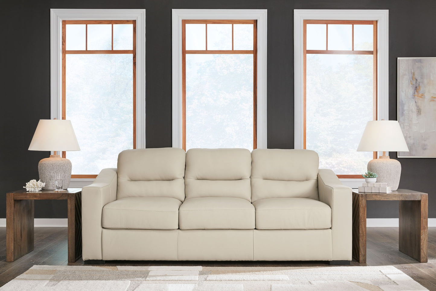 Treasure Trove - Sofa - Leather Match - Almond