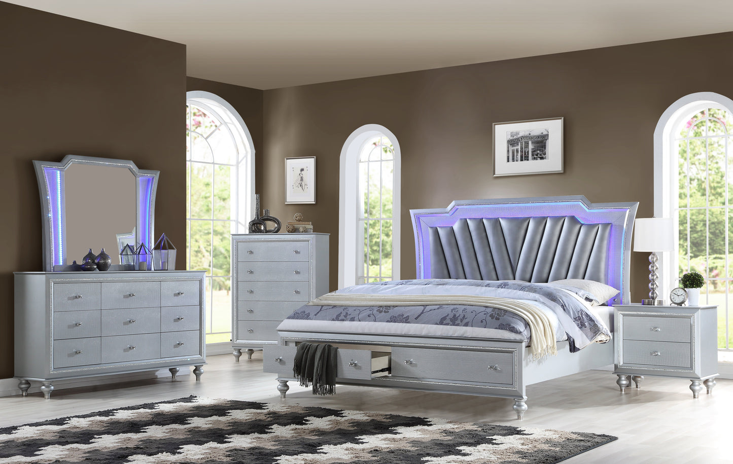 EMILIYO Silver Bedroom Set