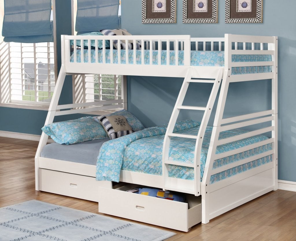B-117-W Single Over Double Bunk bed with storage - mrfurnitureandmattress