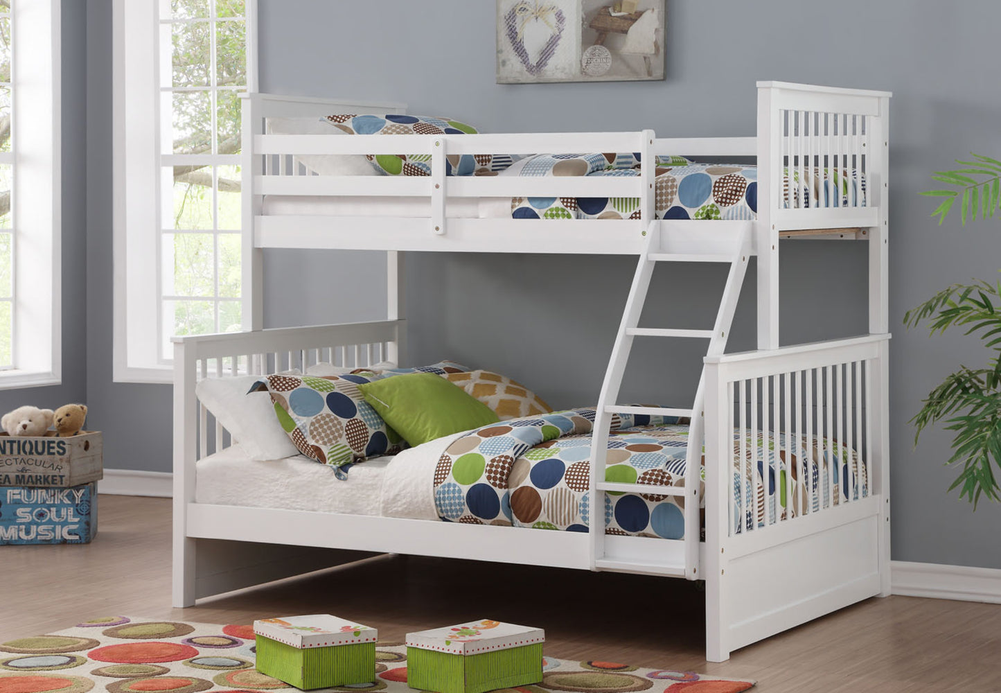 IF-122 W Single Over Double Bunk bed - mrfurnitureandmattress