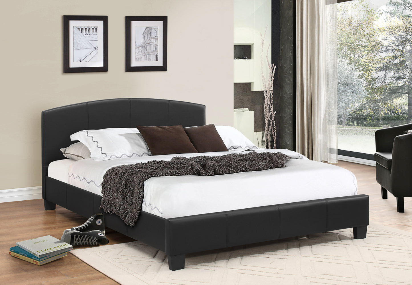 IF-133 B platform bed Black PU - mrfurnitureandmattress