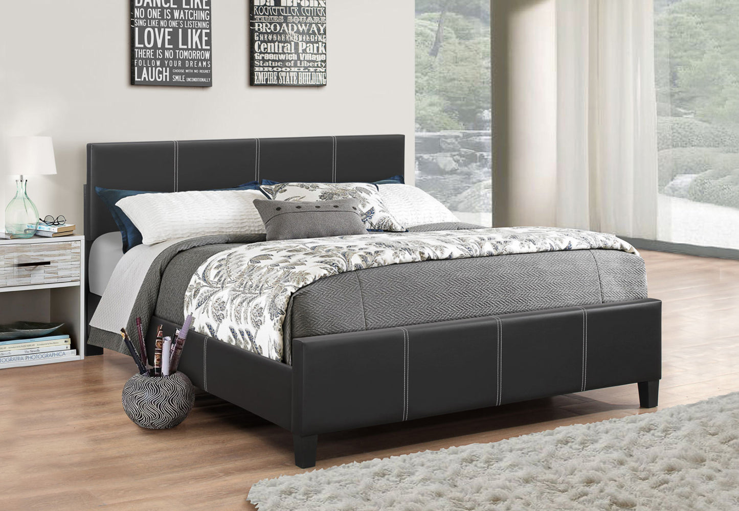 IF-165 platform bed with adjustable height headboard - mrfurnitureandmattress