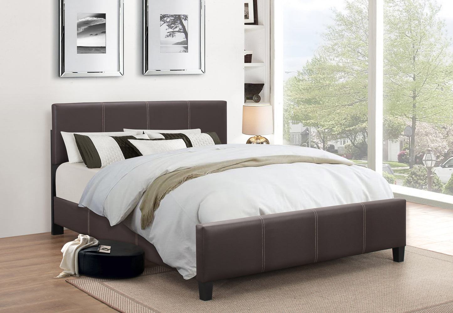 IF-176 platform bed with adjustable height headboard - mrfurnitureandmattress