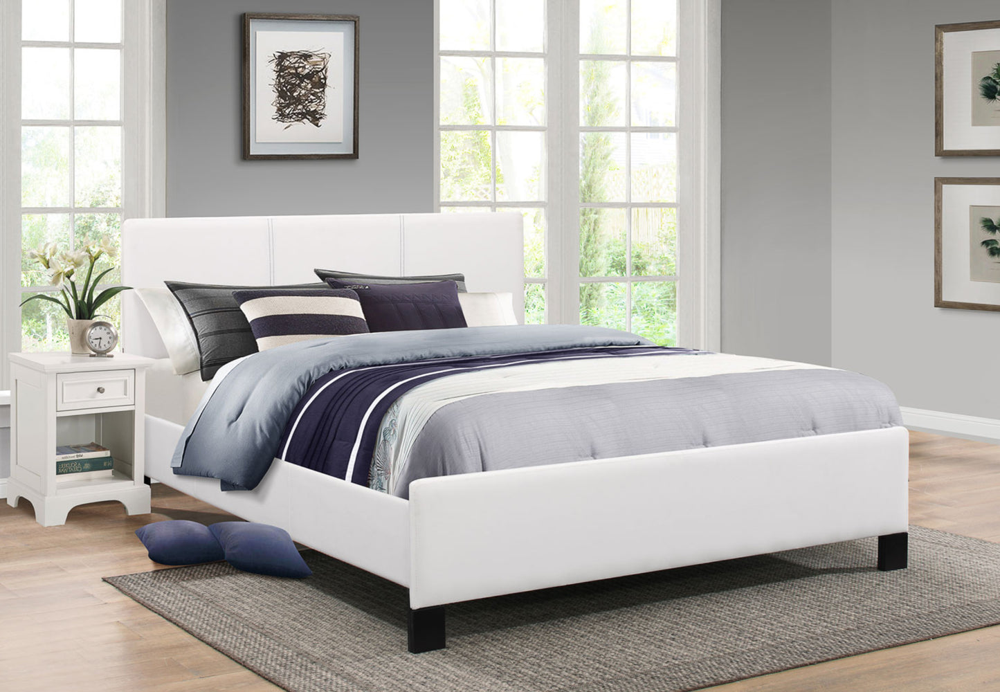 IF-179 platform bed with contrast stitching - mrfurnitureandmattress