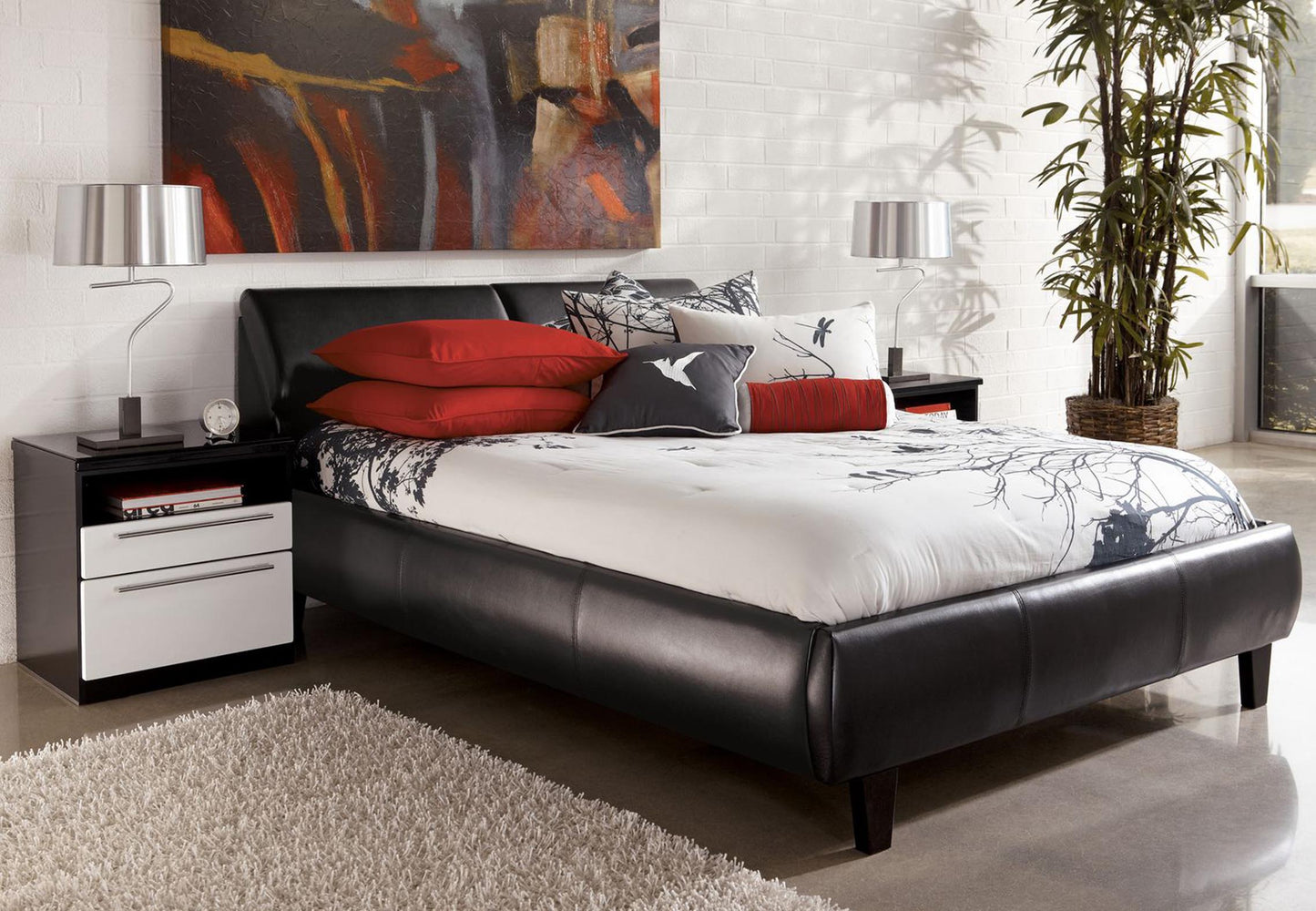 IF-193 B Black PU bed - mrfurnitureandmattress
