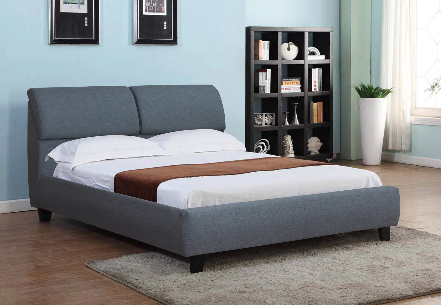 IF-193 G Grey PU bed - mrfurnitureandmattress