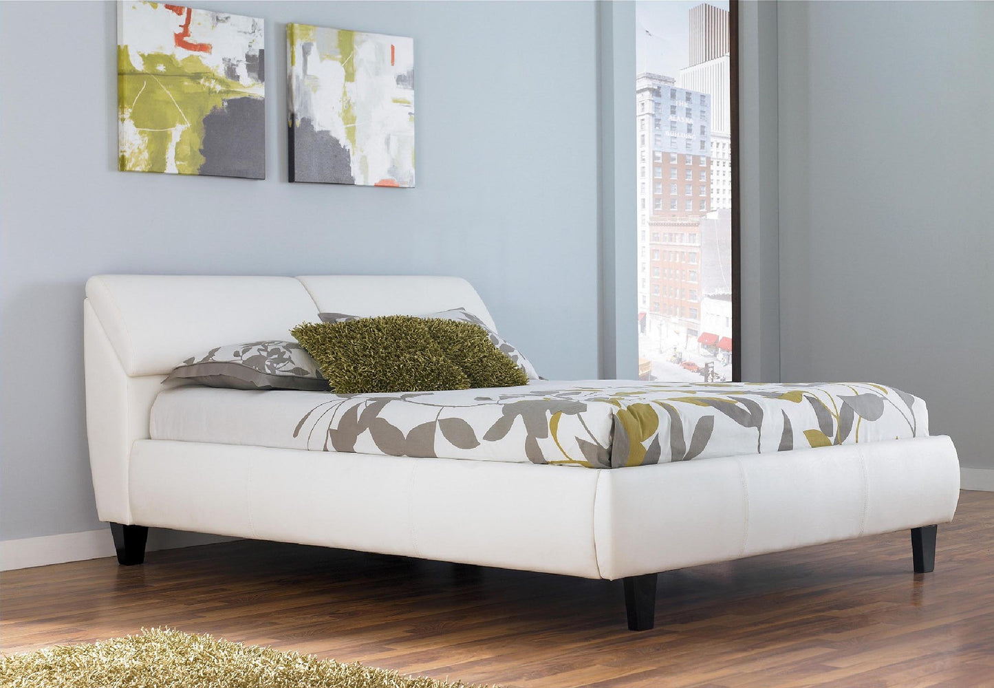 IF-193W White PU bed - mrfurnitureandmattress