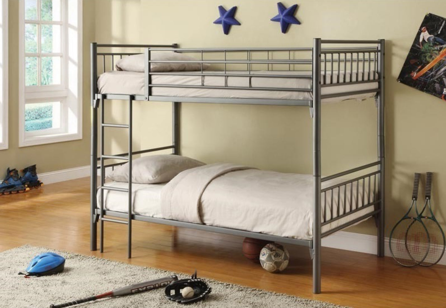 B 512 G Single Over single Bunk bed - mrfurnitureandmattress