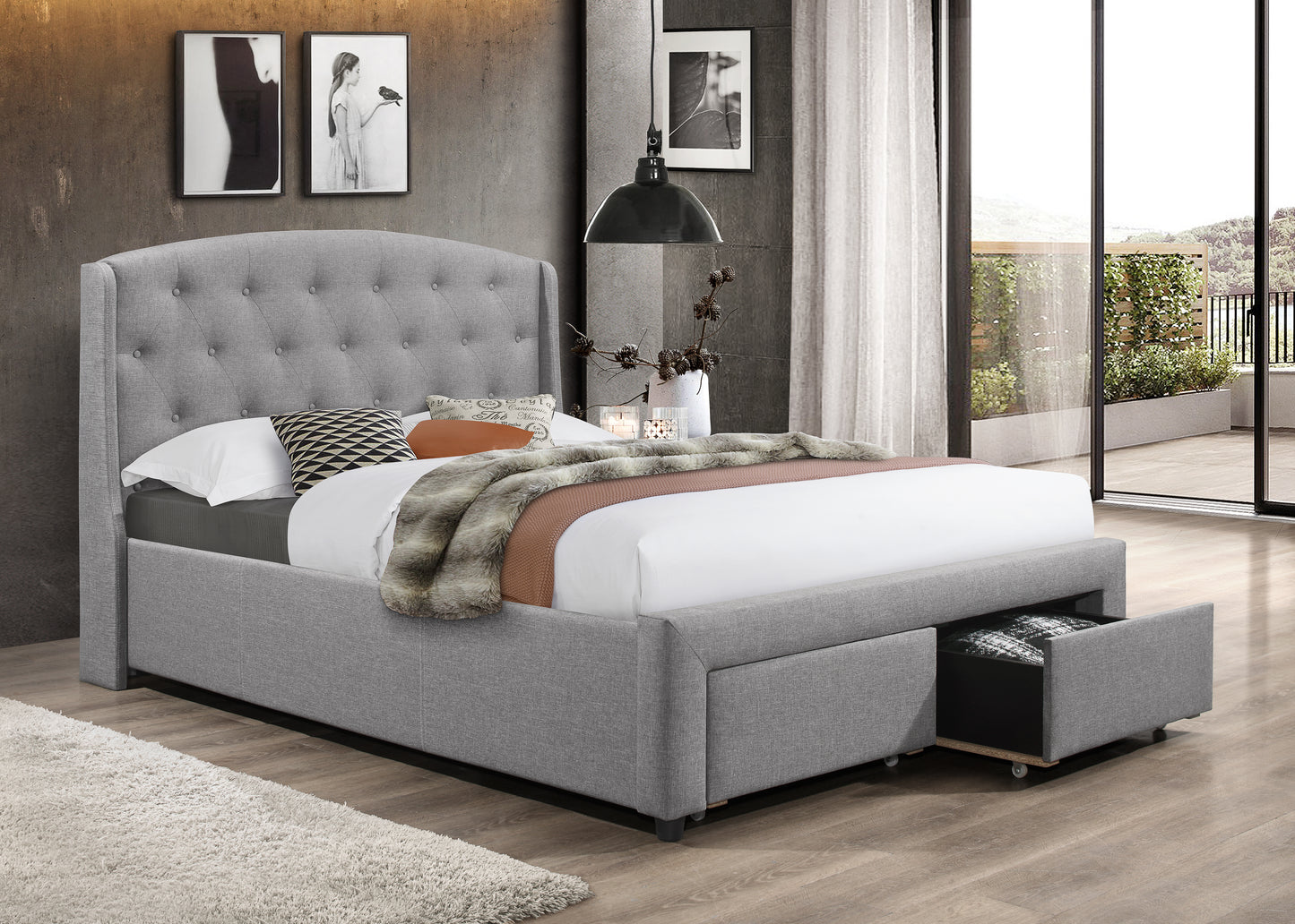 IF-5290 Platform bed with storage - mrfurnitureandmattress
