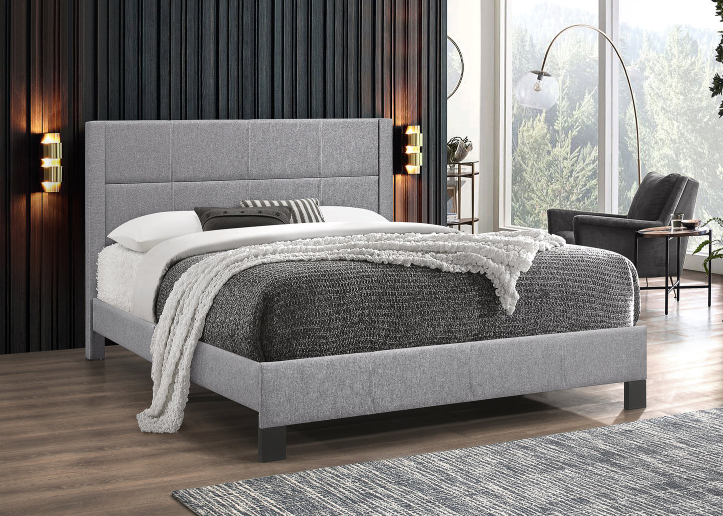 IF-5354 Platform bed with contrast stitching - mrfurnitureandmattress